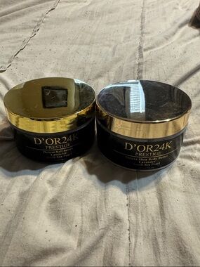 Set of D’OR 24K Prestige Deluxe Shea Body Butter and Deluxe Salt Scrub Lavender